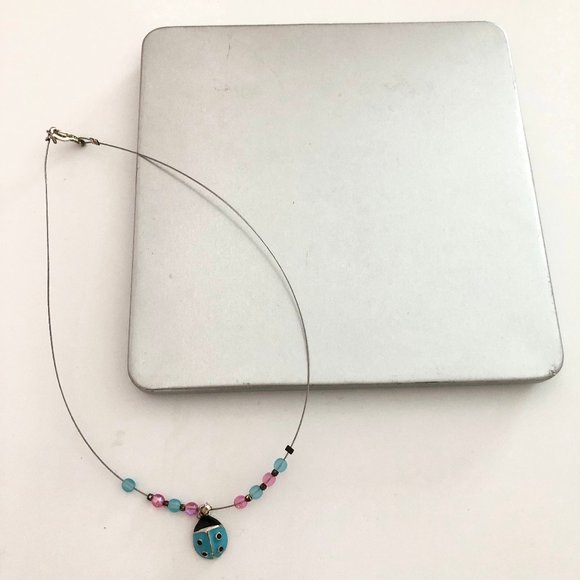Blue Ladybug Necklace - Picture 3 of 4